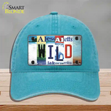 Wild Strip Art Novelty License Plate Hat Tag Unconstructed Cotton / Lake Blue