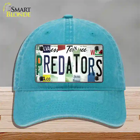 Predators Strip Art Novelty License Plate Hat Tag Unconstructed Cotton / Lake Blue