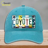 Coyotes Strip Art Novelty License Plate Hat Tag Unconstructed Cotton / Lake Blue