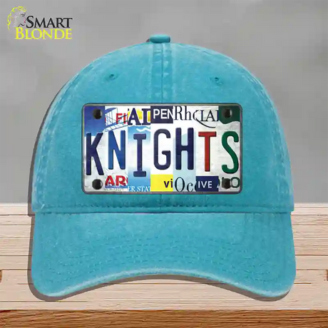 Golden Knights Strip Art Novelty License Plate Hat Tag Unconstructed Cotton / Lake Blue