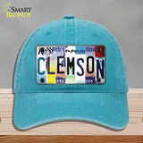 Clemson Strip Art Novelty License Plate Hat Tag Unconstructed Cotton / Lake Blue