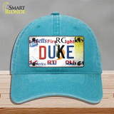 Duke Strip Art Novelty License Plate Hat Tag Unconstructed Cotton / Lake Blue