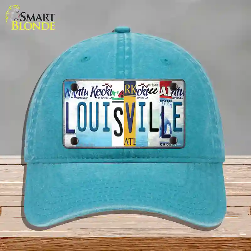 Louisville Strip Art Novelty License Plate Hat Tag Unconstructed Cotton / Lake Blue