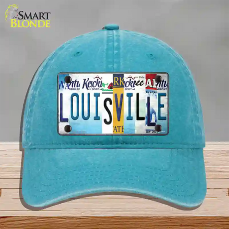 Louisville Strip Art Novelty License Plate Hat Tag Unconstructed Cotton / Lake Blue