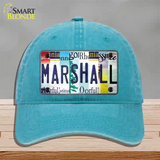 Marshall Strip Art Novelty License Plate Hat Tag Unconstructed Cotton / Lake Blue