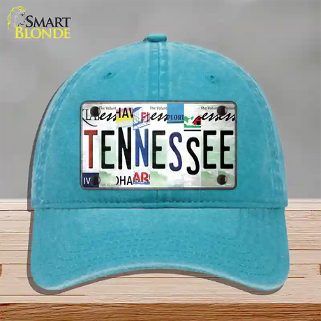 Tennessee Strip Art Novelty License Plate Hat Tag Unconstructed Cotton / Lake Blue