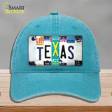 Texas Strip Art Novelty License Plate Hat Tag Unconstructed Cotton / Lake Blue