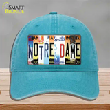 Notre Dame Strip Art Novelty License Plate Hat Tag Unconstructed Cotton / Lake Blue