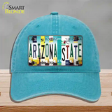 Arizona State Strip Art Novelty License Plate Hat Tag Unconstructed Cotton / Lake Blue