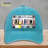 Oklahoma Strip Art Novelty License Plate Hat Tag Unconstructed Cotton / Lake Blue