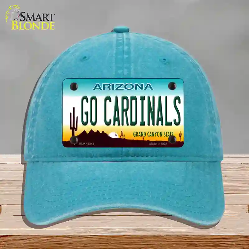 Go Cardinals Novelty License Plate Hat Tag Unconstructed Cotton / Lake Blue