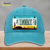 Number 1 Diamondbacks Fan Novelty License Plate Hat Tag Unconstructed Cotton / Lake Blue