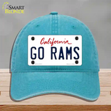 Go Rams Novelty License Plate Hat Tag Unconstructed Cotton / Lake Blue