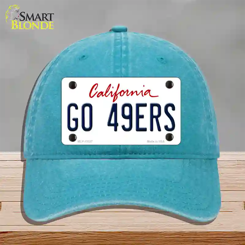 Go 49ers Novelty License Plate Hat Tag Unconstructed Cotton / Lake Blue