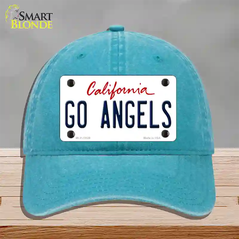 Go Angels Novelty License Plate Hat Tag Unconstructed Cotton / Lake Blue