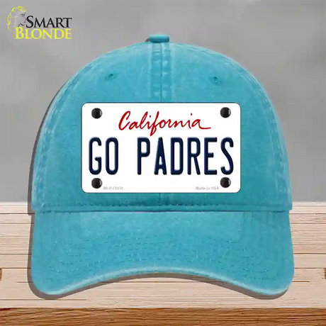 Go Padres Novelty License Plate Hat Tag Unconstructed Cotton / Lake Blue