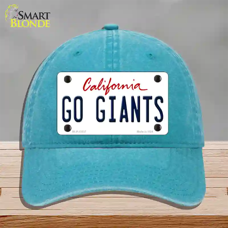 Go Giants Novelty License Plate Hat Tag Unconstructed Cotton / Lake Blue