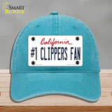 Number 1 Clippers Fan Novelty License Plate Hat Tag Unconstructed Cotton / Lake Blue