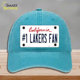 Number 1 Lakers Fan Novelty License Plate Hat Tag Unconstructed Cotton / Lake Blue