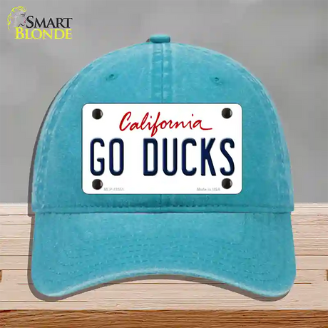 Go Ducks Novelty License Plate Hat Tag Unconstructed Cotton / Lake Blue