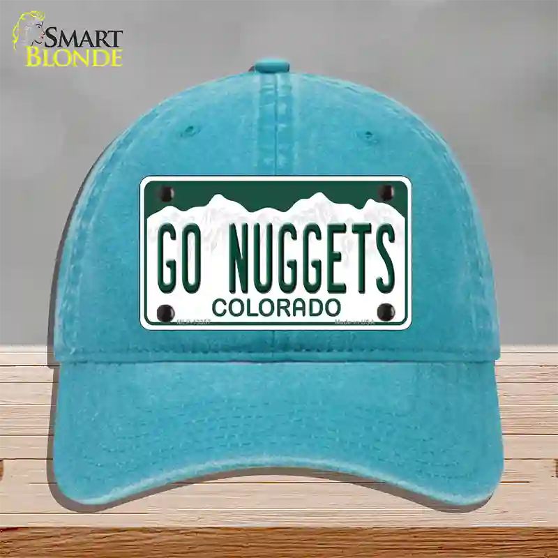 Go Nuggets Novelty License Plate Hat Tag Unconstructed Cotton / Lake Blue