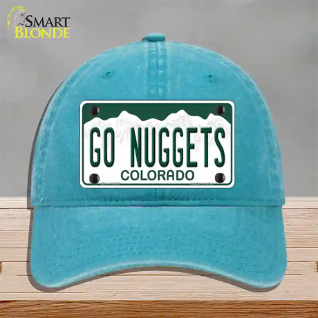 Go Nuggets Novelty License Plate Hat Tag Unconstructed Cotton / Lake Blue