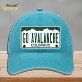 Go Avalanche Novelty License Plate Hat Tag Unconstructed Cotton / Lake Blue