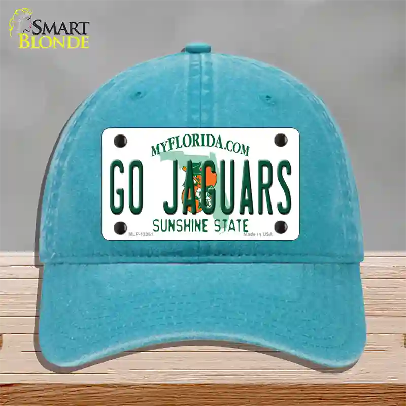 Go Jaguars Novelty License Plate Hat Tag Unconstructed Cotton / Lake Blue