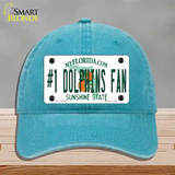 Number 1 Dolphins Fan Novelty License Plate Hat Tag Unconstructed Cotton / Lake Blue