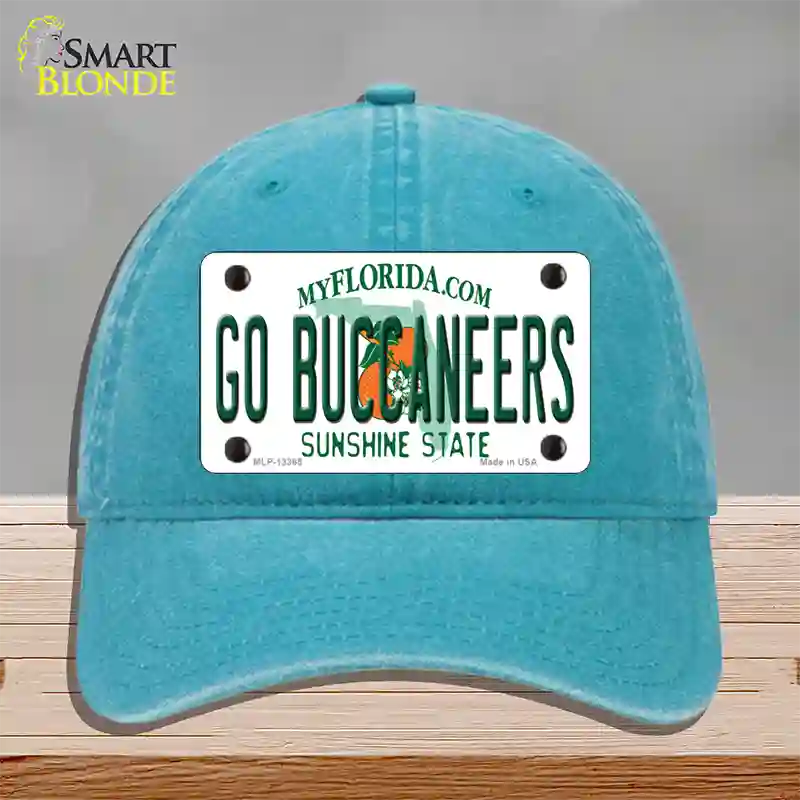 Go Buccaneers Novelty License Plate Hat Tag Unconstructed Cotton / Lake Blue