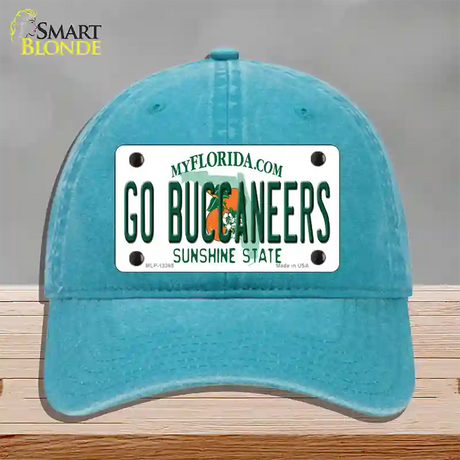 Go Buccaneers Novelty License Plate Hat Tag Unconstructed Cotton / Lake Blue