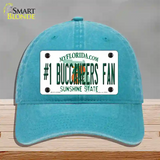 Number 1 Buccaneers Fan Novelty License Plate Hat Tag Unconstructed Cotton / Lake Blue