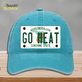 Go Heat Novelty License Plate Hat Tag Unconstructed Cotton / Lake Blue