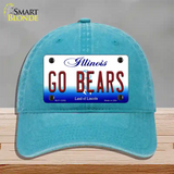 Go Bears Novelty License Plate Hat Tag Unconstructed Cotton / Lake Blue