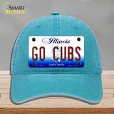 Go Cubs Novelty License Plate Hat Tag Unconstructed Cotton / Lake Blue