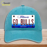 Go Bulls Novelty License Plate Hat Tag Unconstructed Cotton / Lake Blue