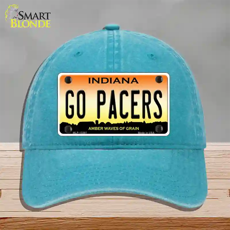 Go Pacers Novelty License Plate Hat Tag Unconstructed Cotton / Lake Blue