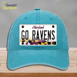 Go Ravens Novelty License Plate Hat Tag Unconstructed Cotton / Lake Blue