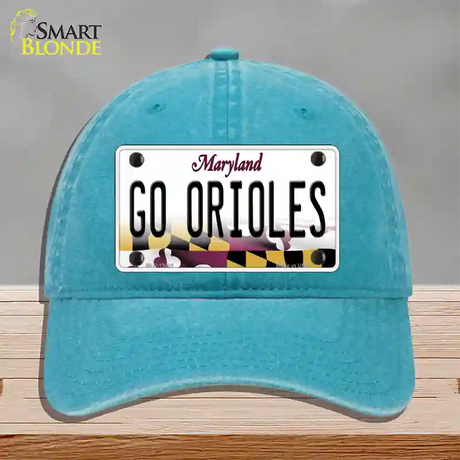 Go Orioles Novelty License Plate Hat Tag Unconstructed Cotton / Lake Blue