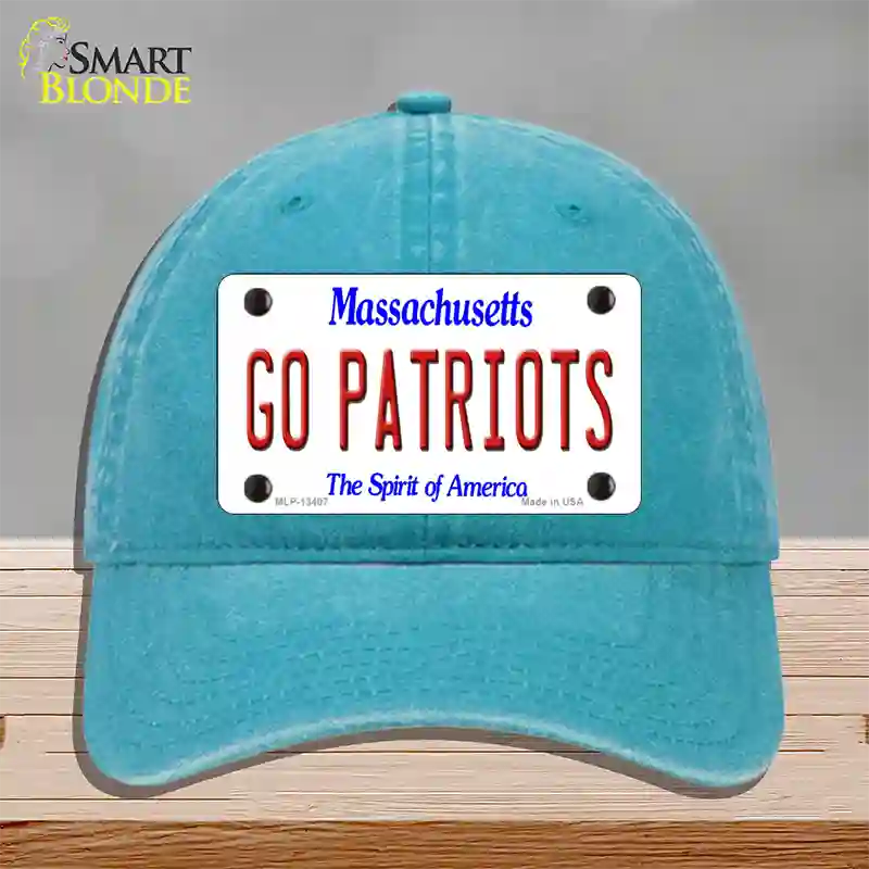 Go Patriots Novelty License Plate Hat Tag Unconstructed Cotton / Lake Blue