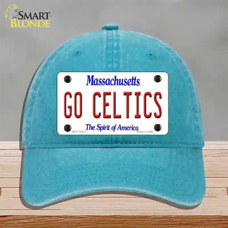 Go Celtics Novelty License Plate Hat Tag Unconstructed Cotton / Lake Blue