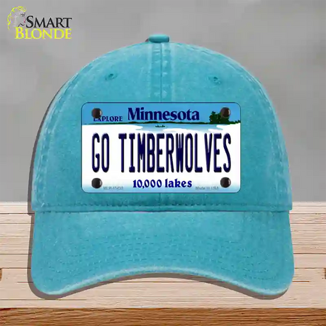 Go Timberwolves Novelty License Plate Hat Tag Unconstructed Cotton / Lake Blue