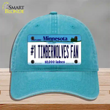 Number 1 Timberwolves Fan Novelty License Plate Hat Tag Unconstructed Cotton / Lake Blue