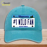 Number 1 Wild Fan Novelty License Plate Hat Tag Unconstructed Cotton / Lake Blue