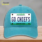 Go Chiefs Novelty License Plate Hat Tag Unconstructed Cotton / Lake Blue