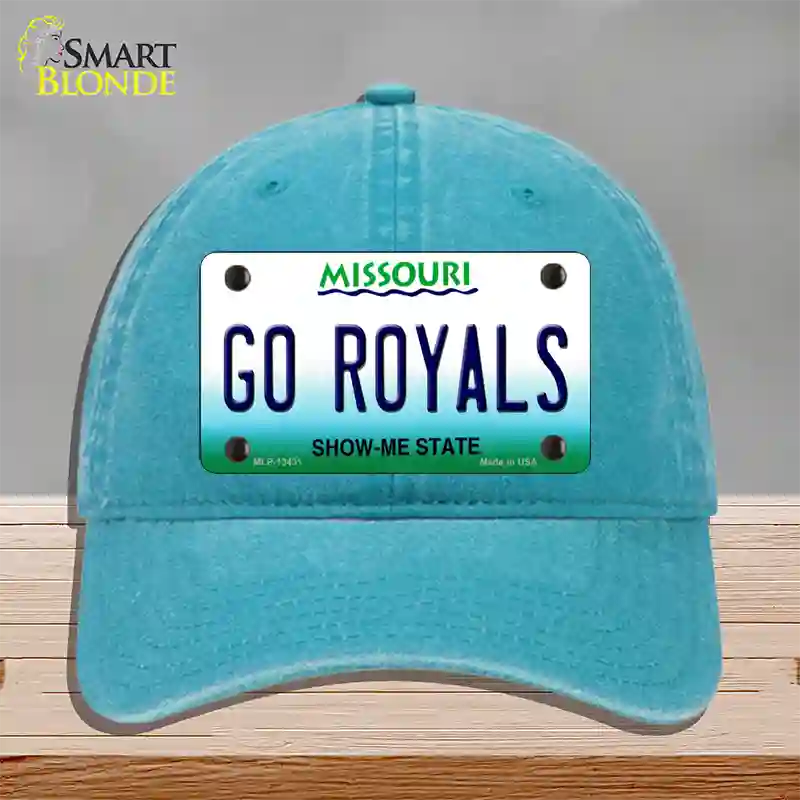 Go Royals Novelty License Plate Hat Tag Unconstructed Cotton / Lake Blue