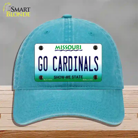 Missouri Plate Go Cardinals Novelty License Plate Hat Tag Unconstructed Cotton / Lake Blue