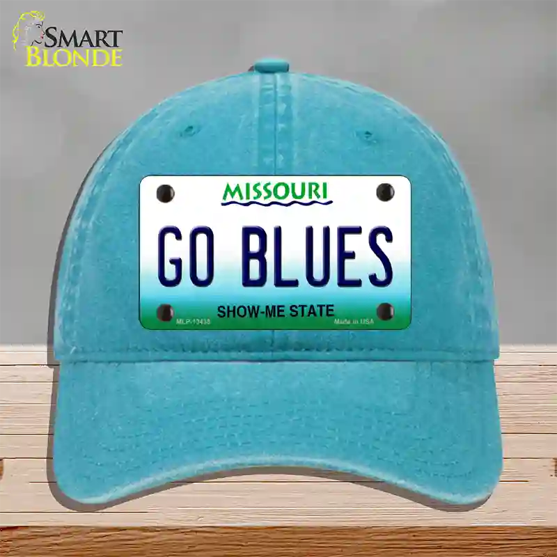 Go Blues Novelty License Plate Hat Tag Unconstructed Cotton / Lake Blue