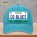 Go Blues Novelty License Plate Hat Tag Unconstructed Cotton / Lake Blue