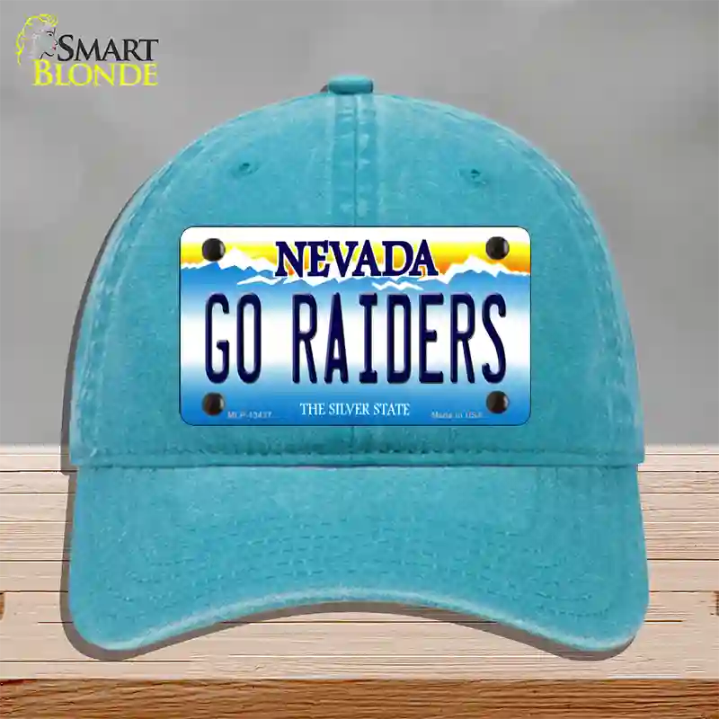 Go Raiders Nevada Novelty License Plate Hat Tag Unconstructed Cotton / Lake Blue